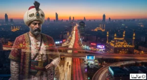 خريطة العالم الحديثة مع تراكب لإرث الدولة العثمانية وتأثيرها على الحدود وفنجان قهوة