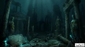 أتلانتس المفقودة - هل كشفت "عين الصحراء" السر الأعظم؟ 3 رسم تخيلي يجسد غرق أتلانتس وانهيار الحضارة القديمة تحت الأمواج بسبب الكوارث الطبيعية