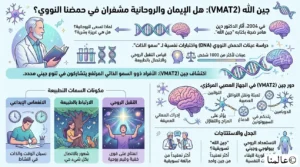 رسم توضيحي لجين الإله VMAT2 وعلاقته بالشيفرة الجينية والنزعة الروحية للبشر